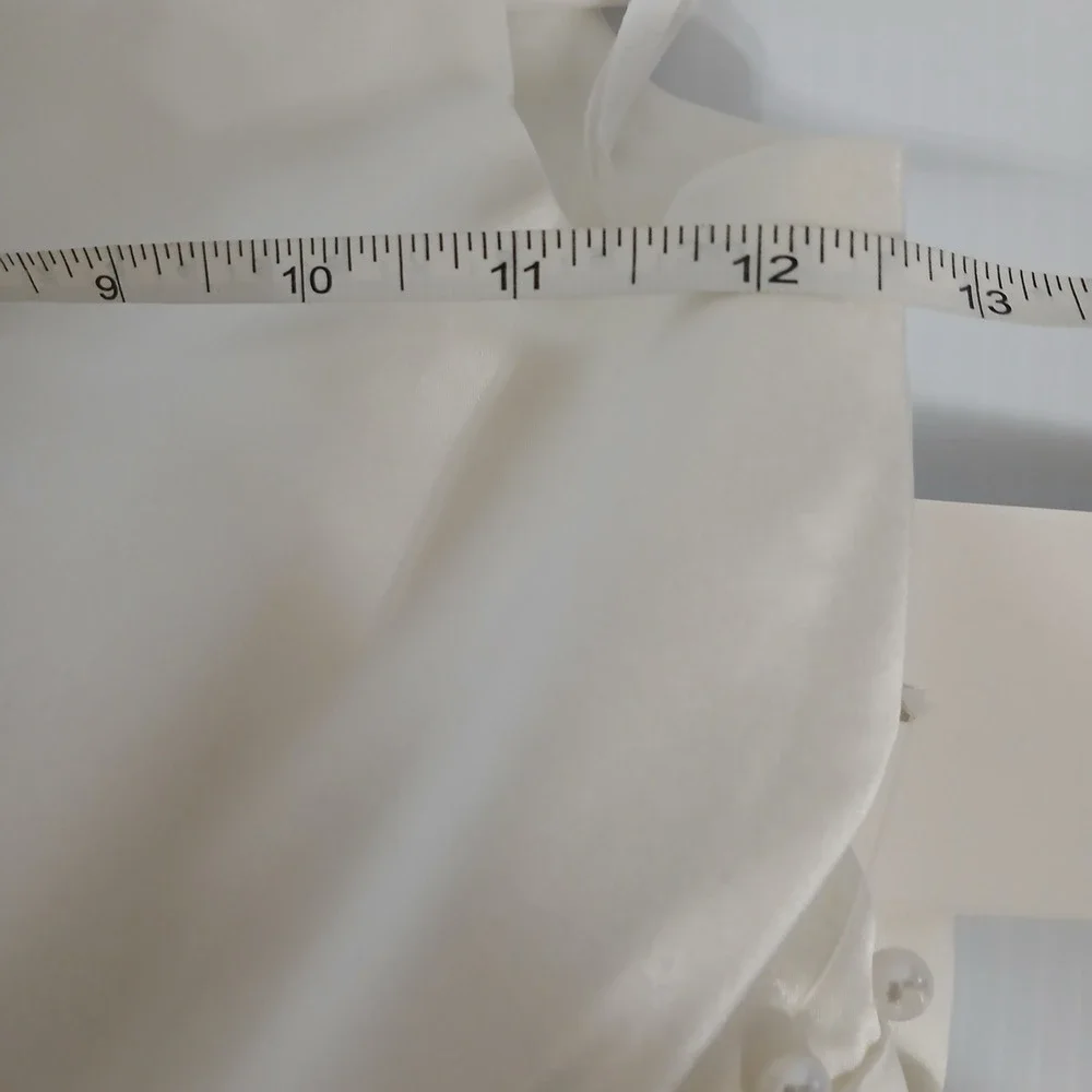 White Satin Flower Girl Dress Pearl Waist Back Bow Size 10 NEW